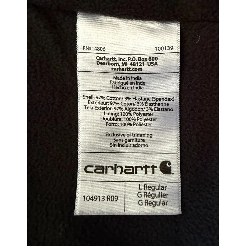 Carhartt Rugged Flex Fleece Lined Flannel Shirt Jacket Men's L Plaid NWT